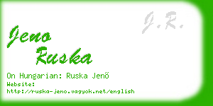 jeno ruska business card
